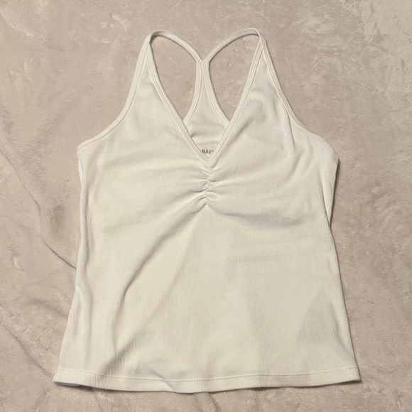 Old Navy White Ribbed V-Neck Racerback Cami - Picture 1 of 2